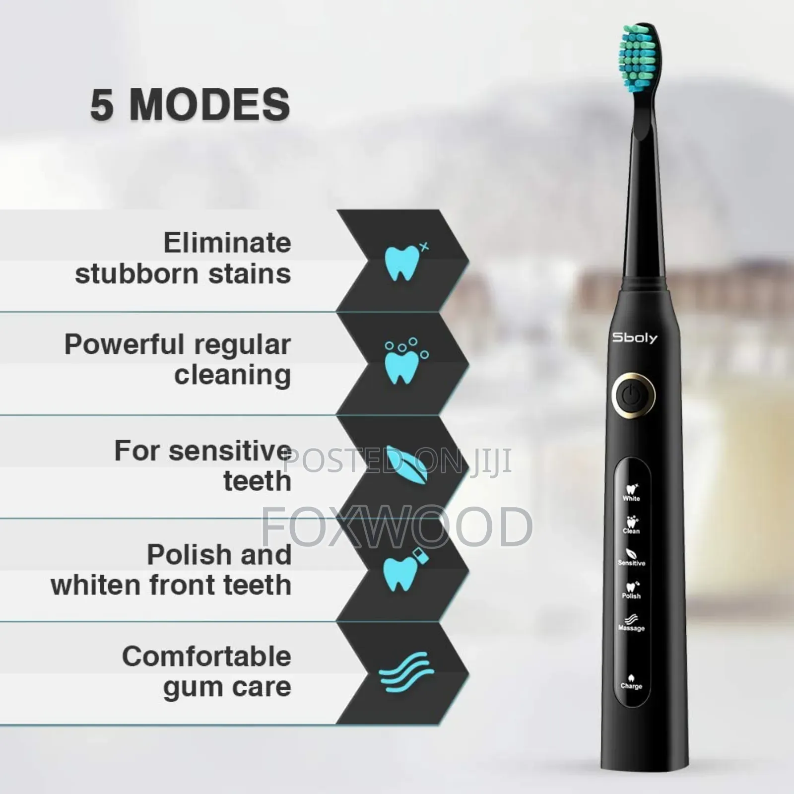 Sonic Electric Toothbrush 3 Brush Heads for Adults