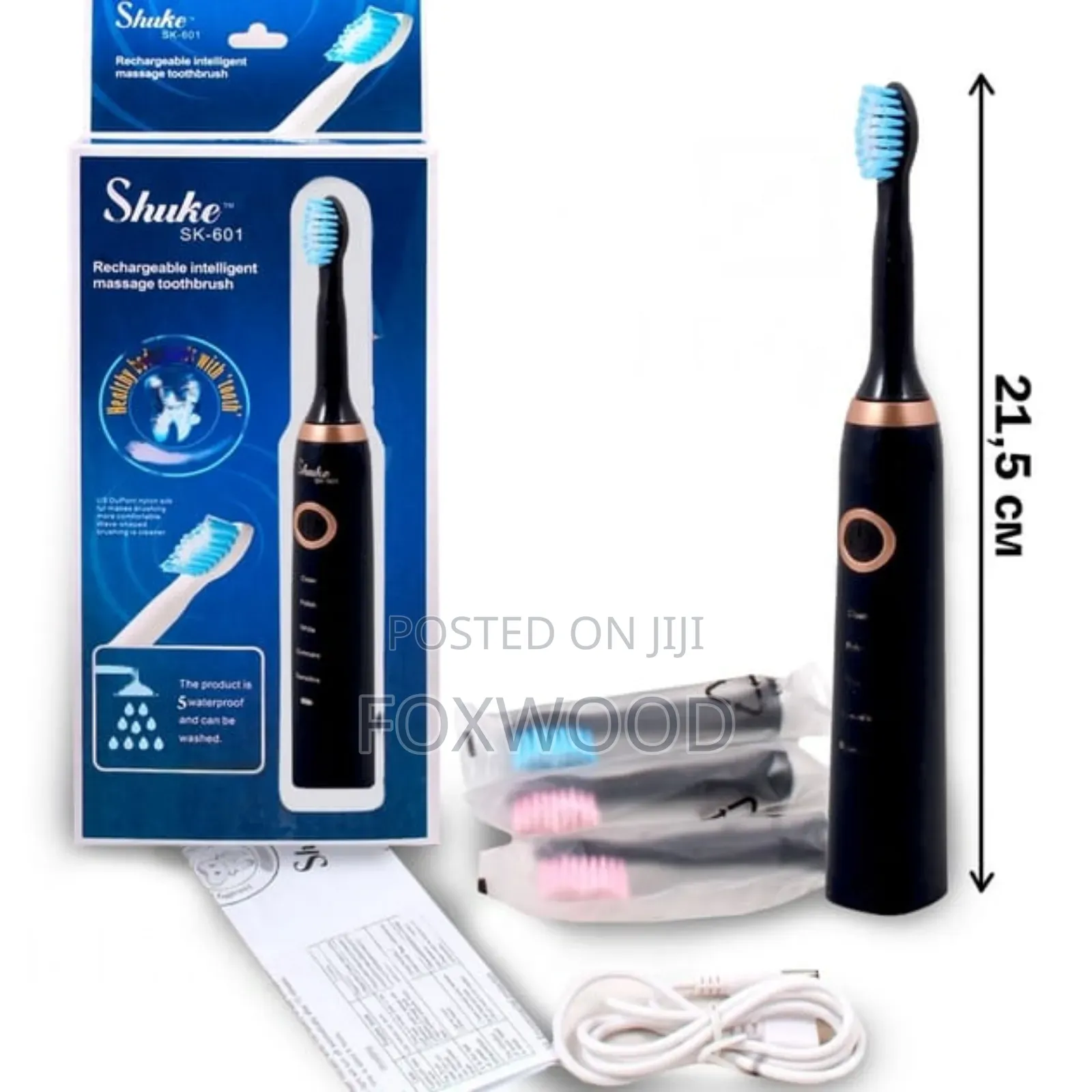 Sonic Electric Toothbrush 3 Brush Heads for Adults