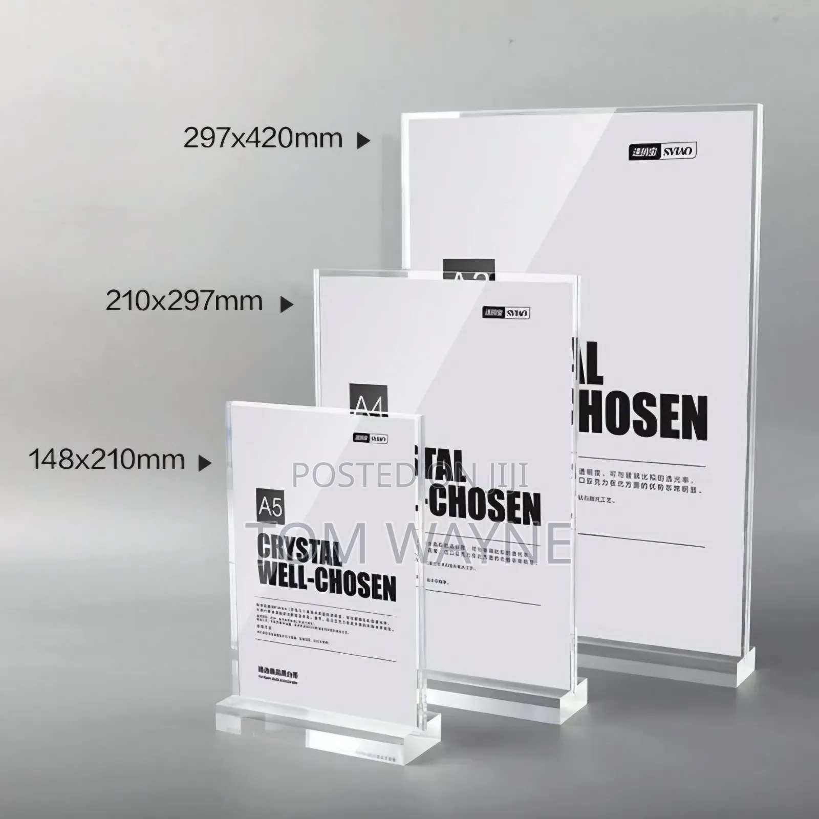 Acrylic Clear Menu Stands A5 Size