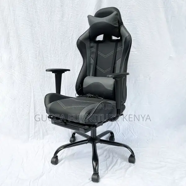 Office Chairs: Modern Black Grey Gaming Leather Chair