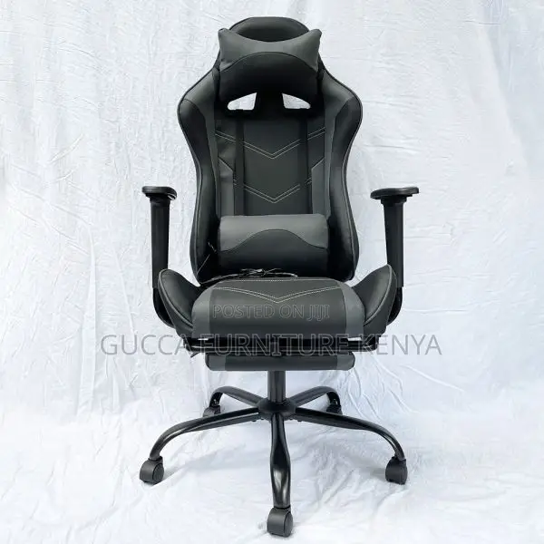 Office Chairs: Modern Black Grey Gaming Leather Chair