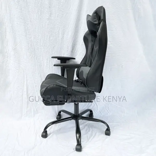 Office Chairs: Modern Black Grey Gaming Leather Chair