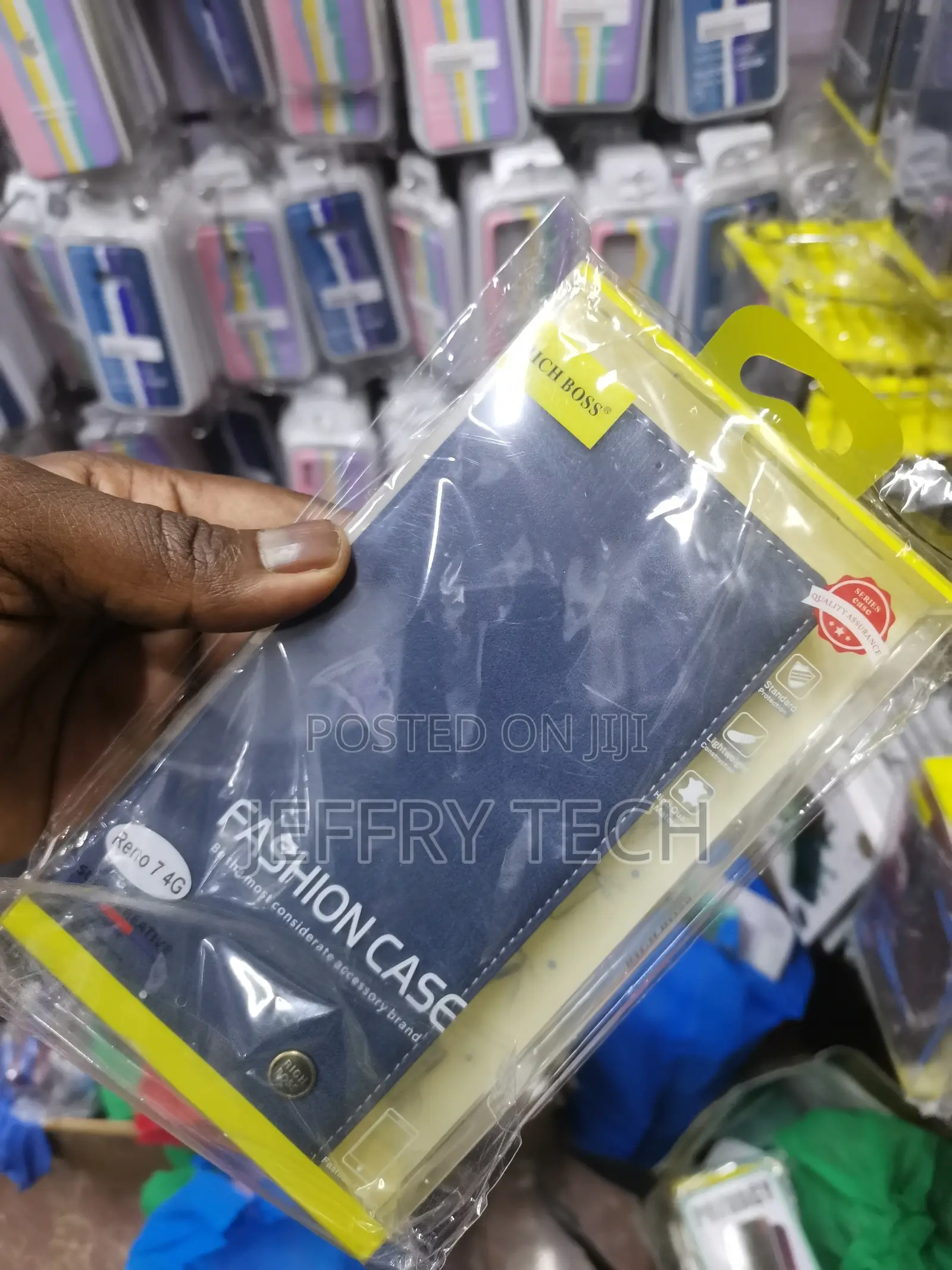 Premium Pu Leather Rich Boss Case for Oppo Reno 7 4g-Blue