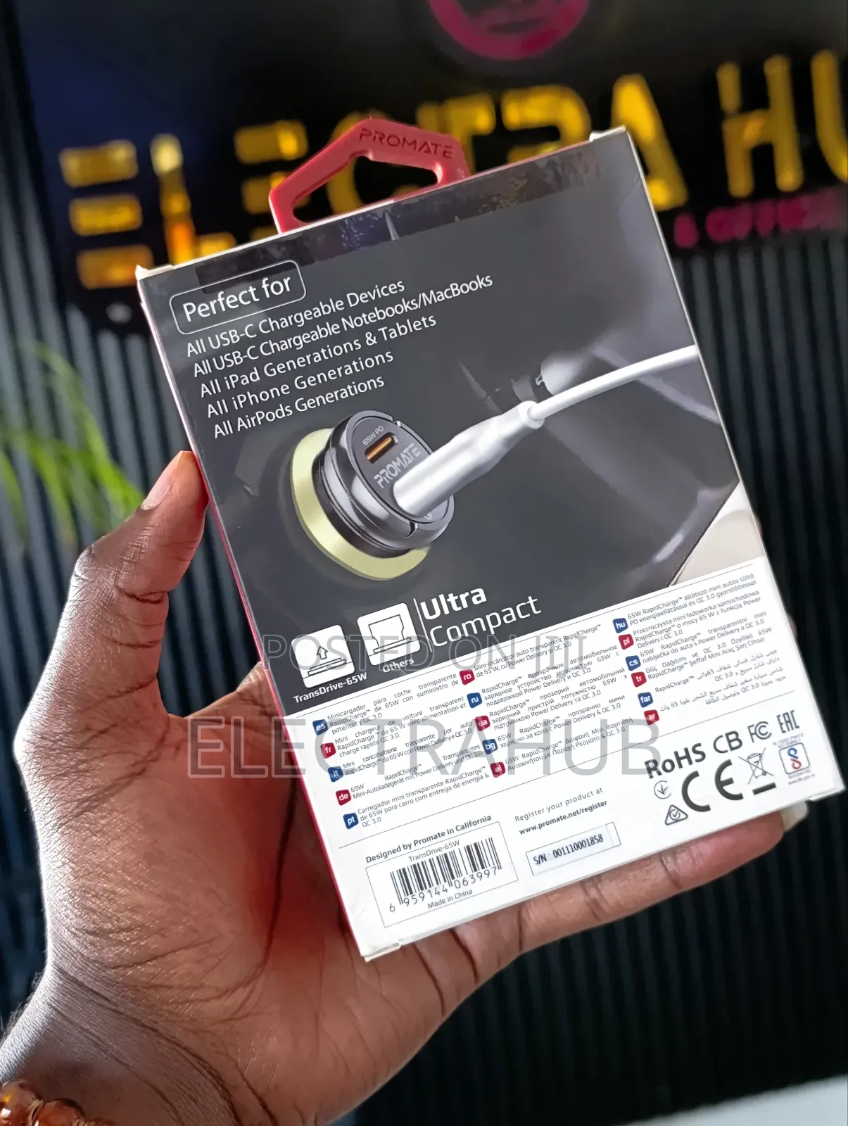 Promate 65w Rapidcharge Transdrive-65w Mini Car Charger