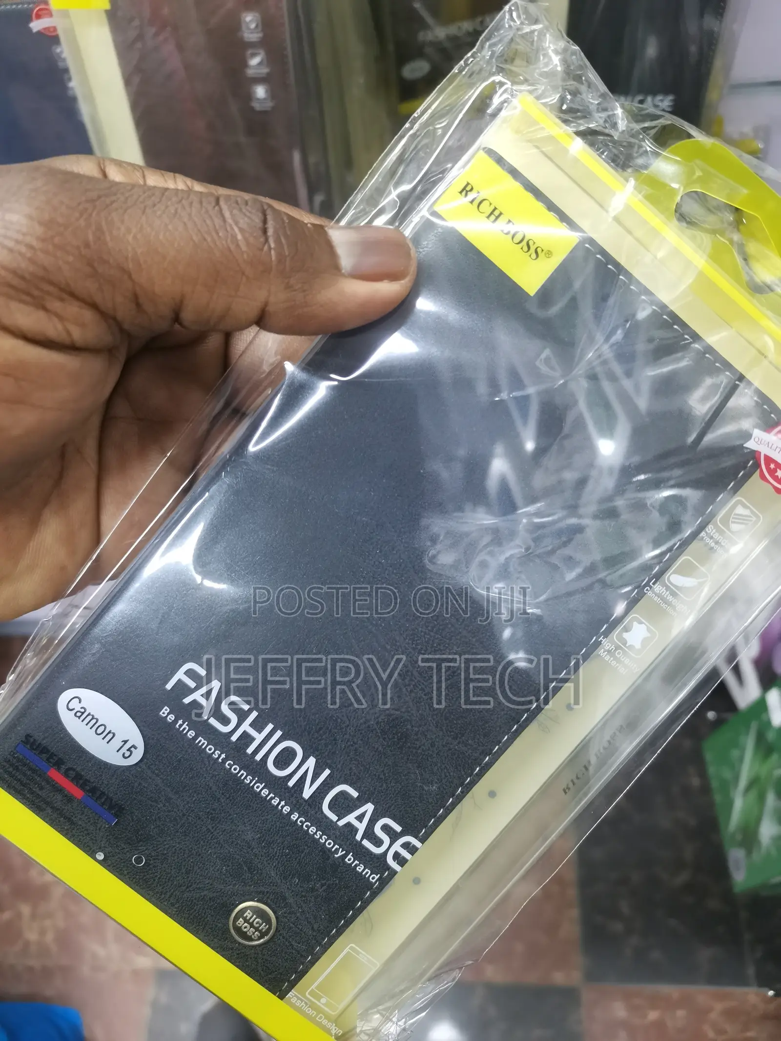 Skinfeel Tecno Camon 15 Rich Boss Leather Texture Flip Case