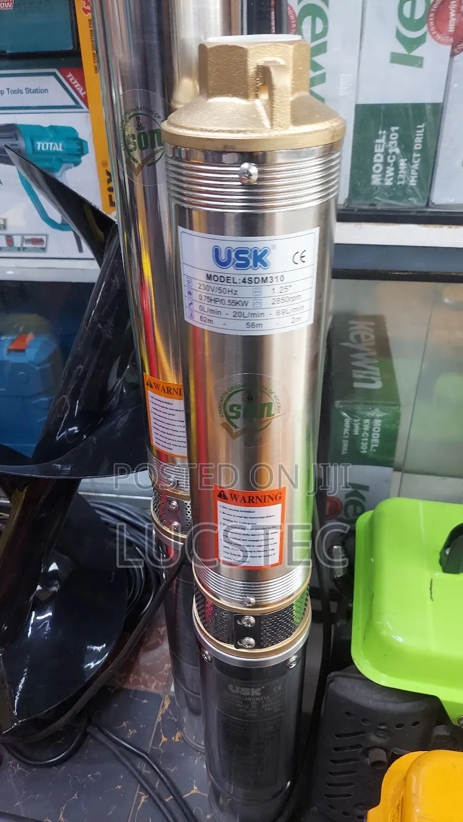 Usk 4sd Submersible Water Pump – 0.75hp, 69l/Min, 62m Head