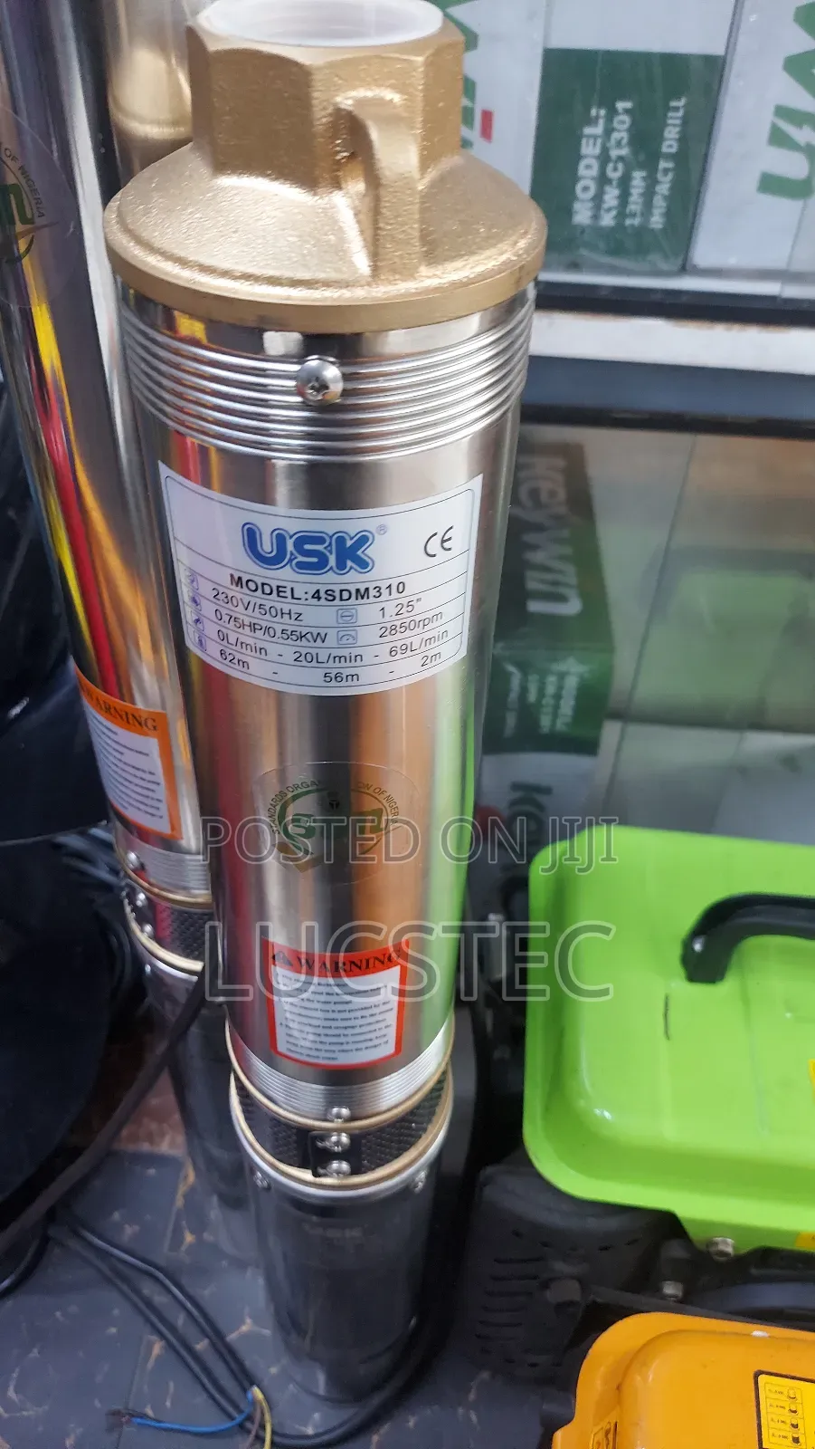 Usk 4sdmsubmersible Water Pump – 0.75hp, 69l/Min, 62m Head