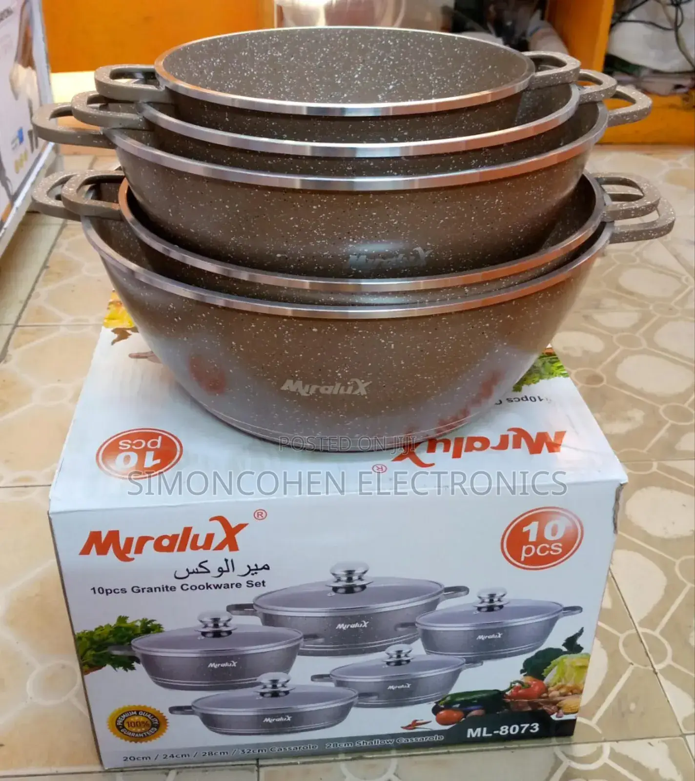 10pcs Miralux Granite 10pcs Cookware Set