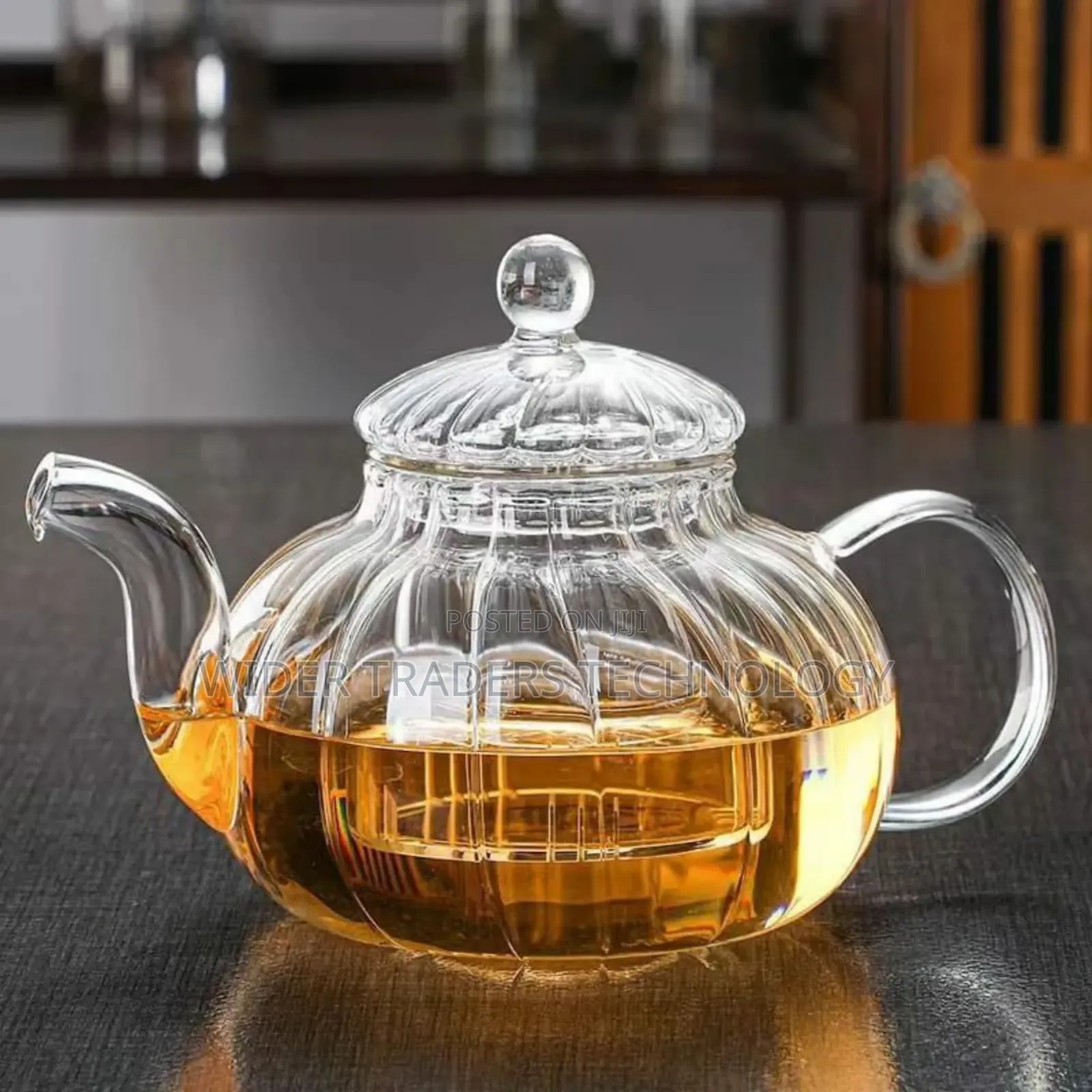 Stripped High Borosilicate Glass Tea/Coffee Pot