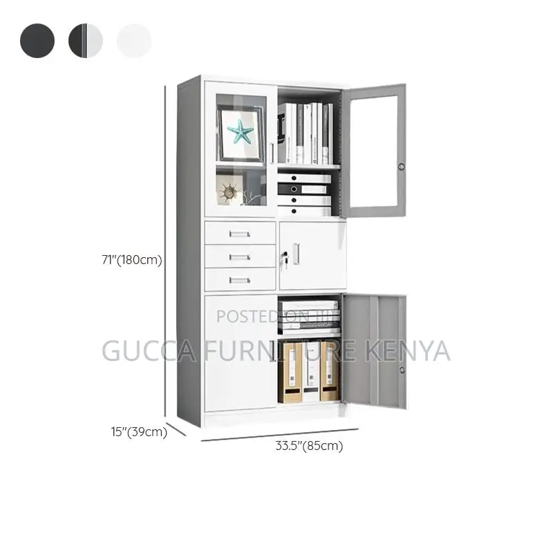 Cabinets: Iron 2-Door Cabinet With Safe for Office