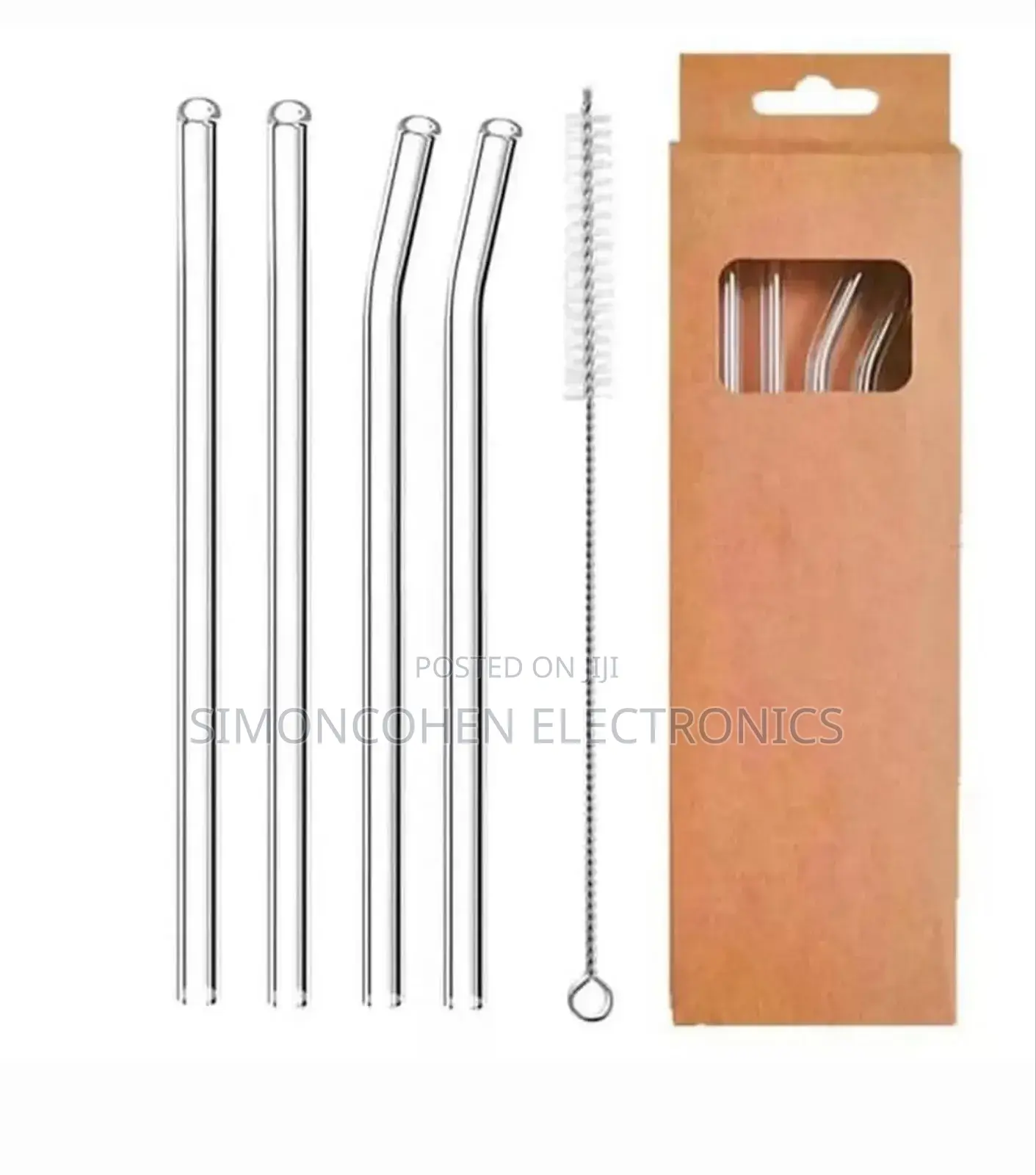 4pcs Re Usable Glass Straws