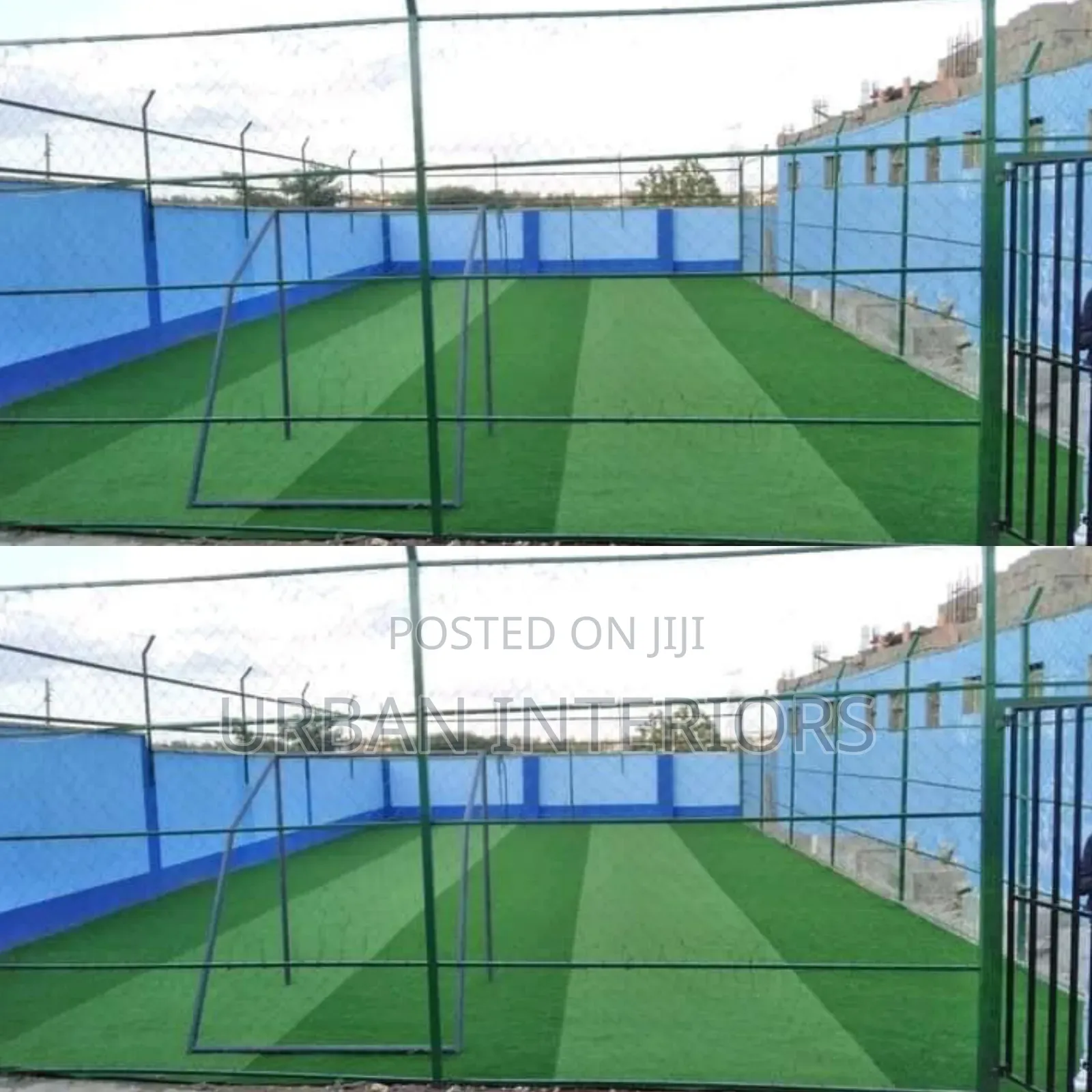 Football Grass Carpets. Alternate Dark and Light Green