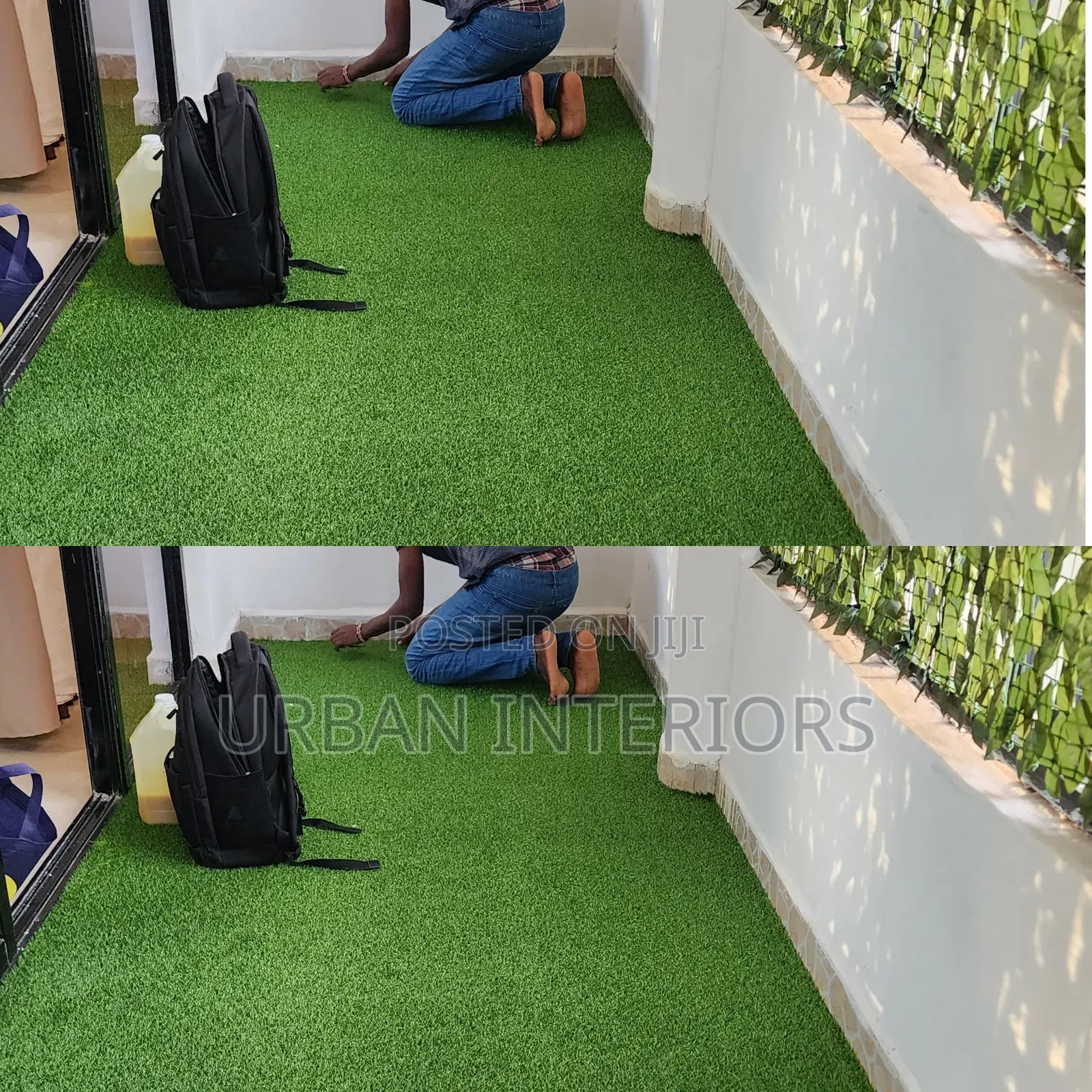 Fake Grass Carpet. Glue Installed