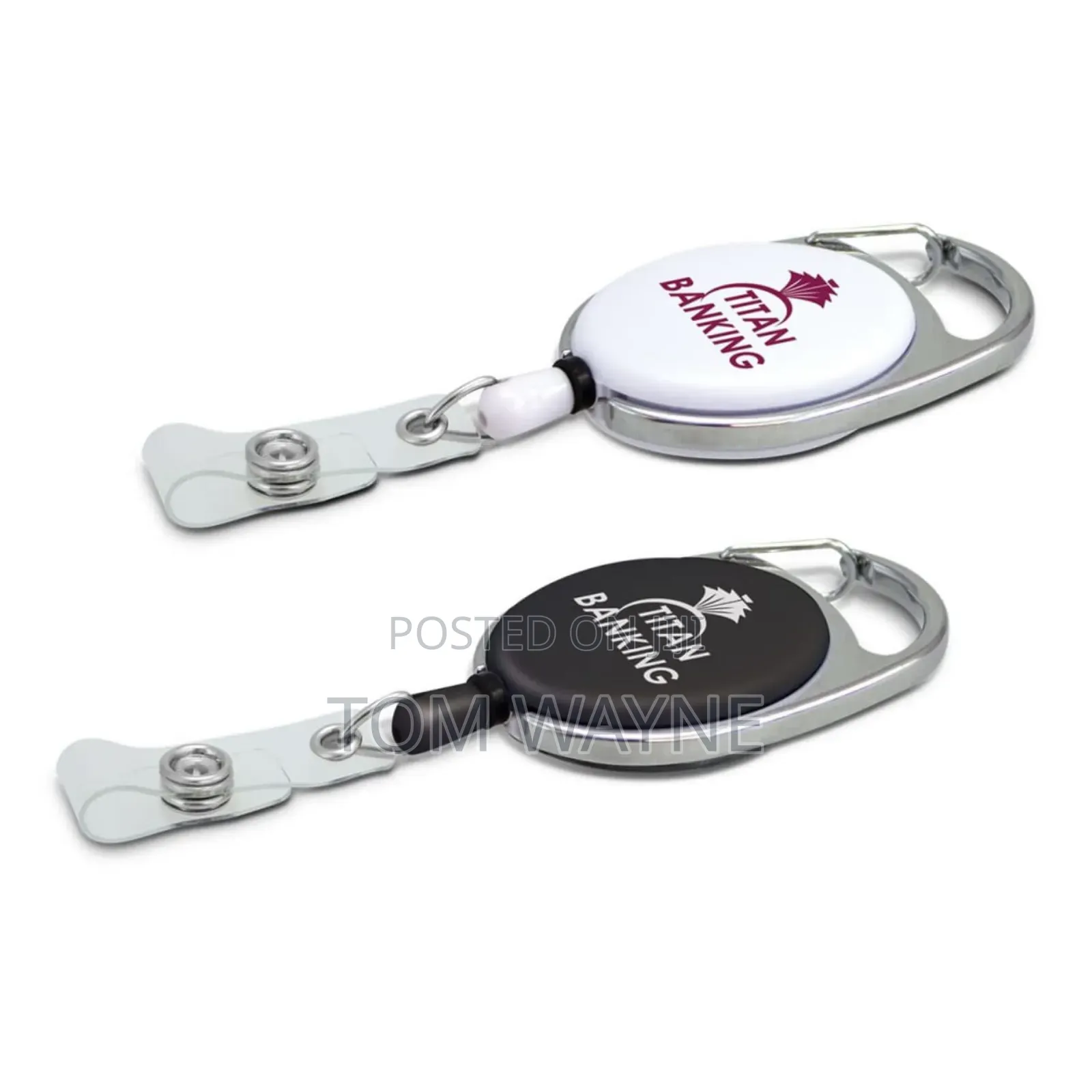 Oval Retractable Badge Reel With Clear Vinyl Strap