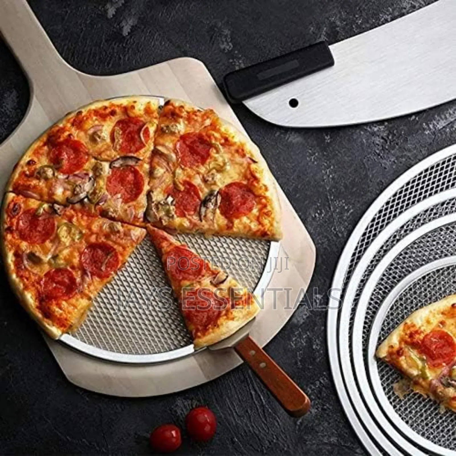 3pcs Aluminum Mesh Pizza Pan Trays