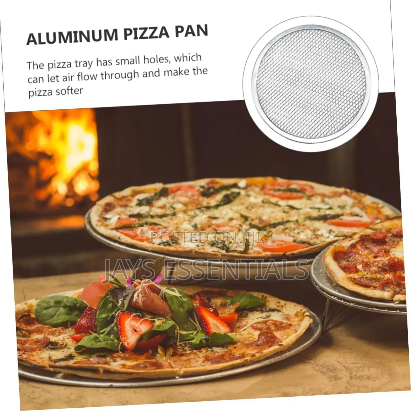 3pcs Aluminum Mesh Pizza Pan Trays