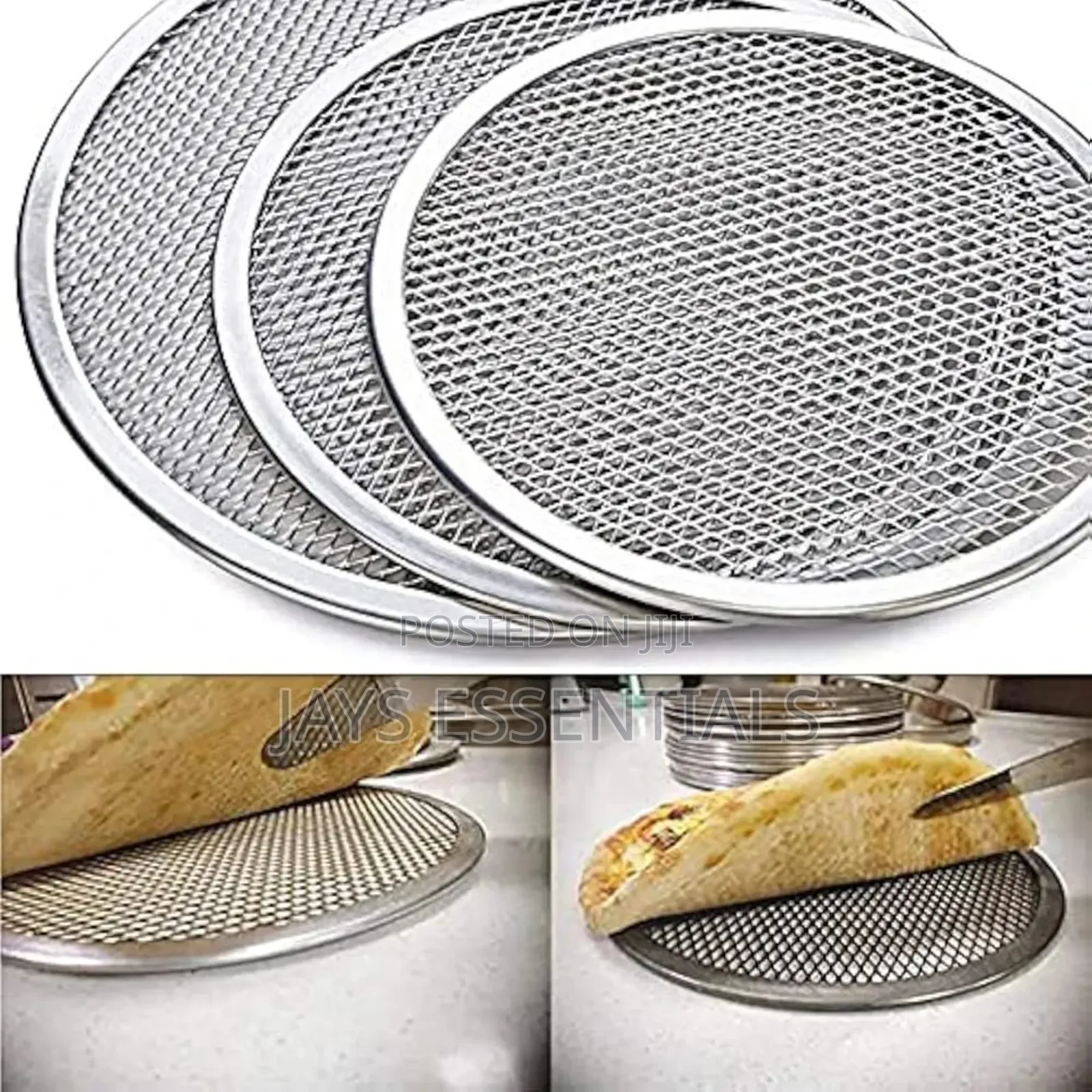 3pcs Aluminum Mesh Pizza Pan Trays