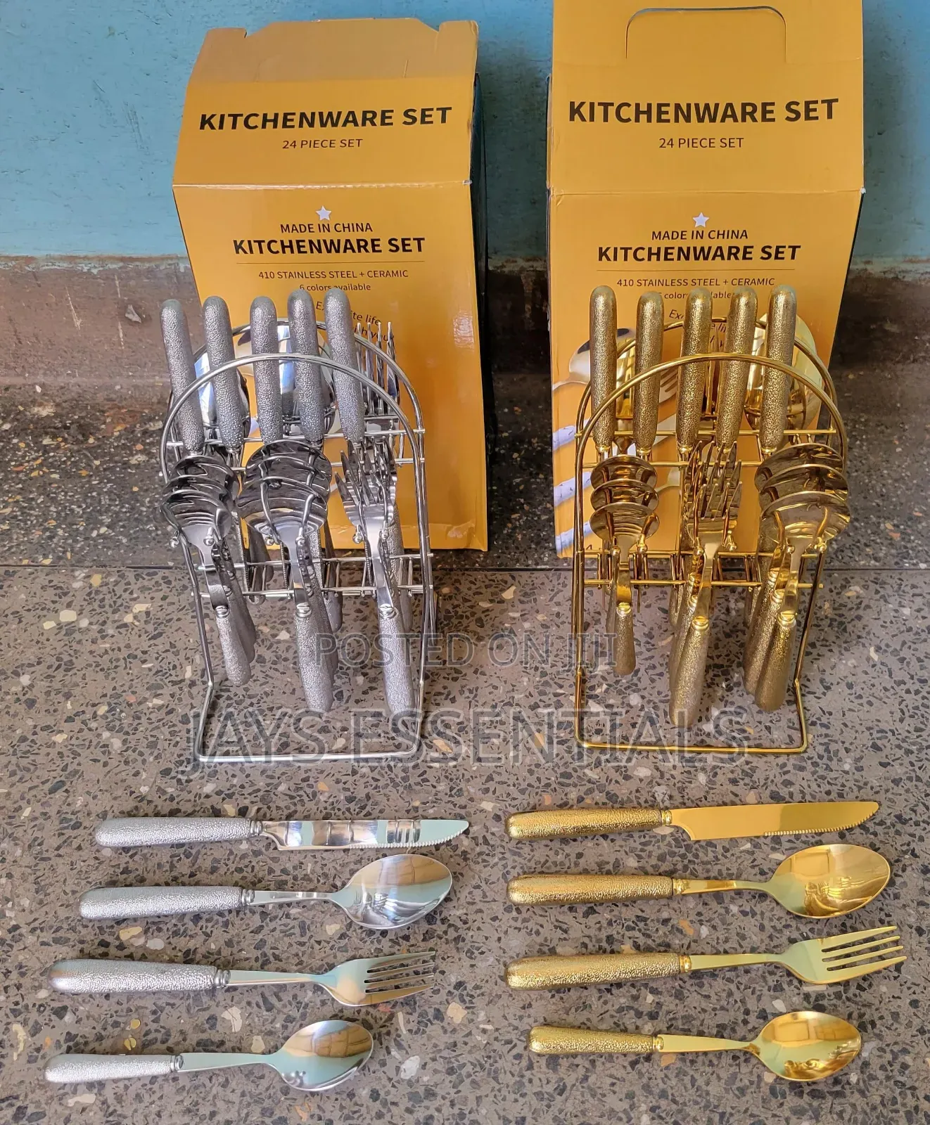 24pc Cutlery Set : Gold / Silver