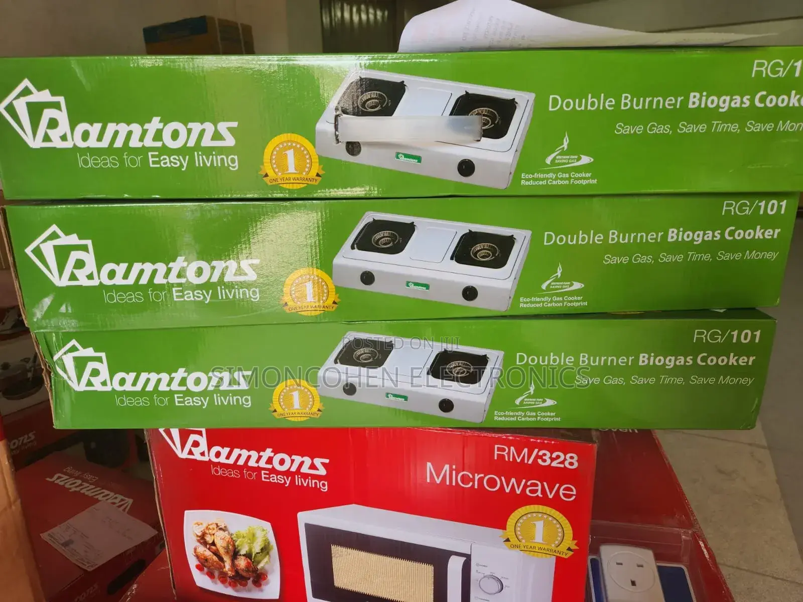 Ramtons 2 Burner Bio Gas Cooker Rg101