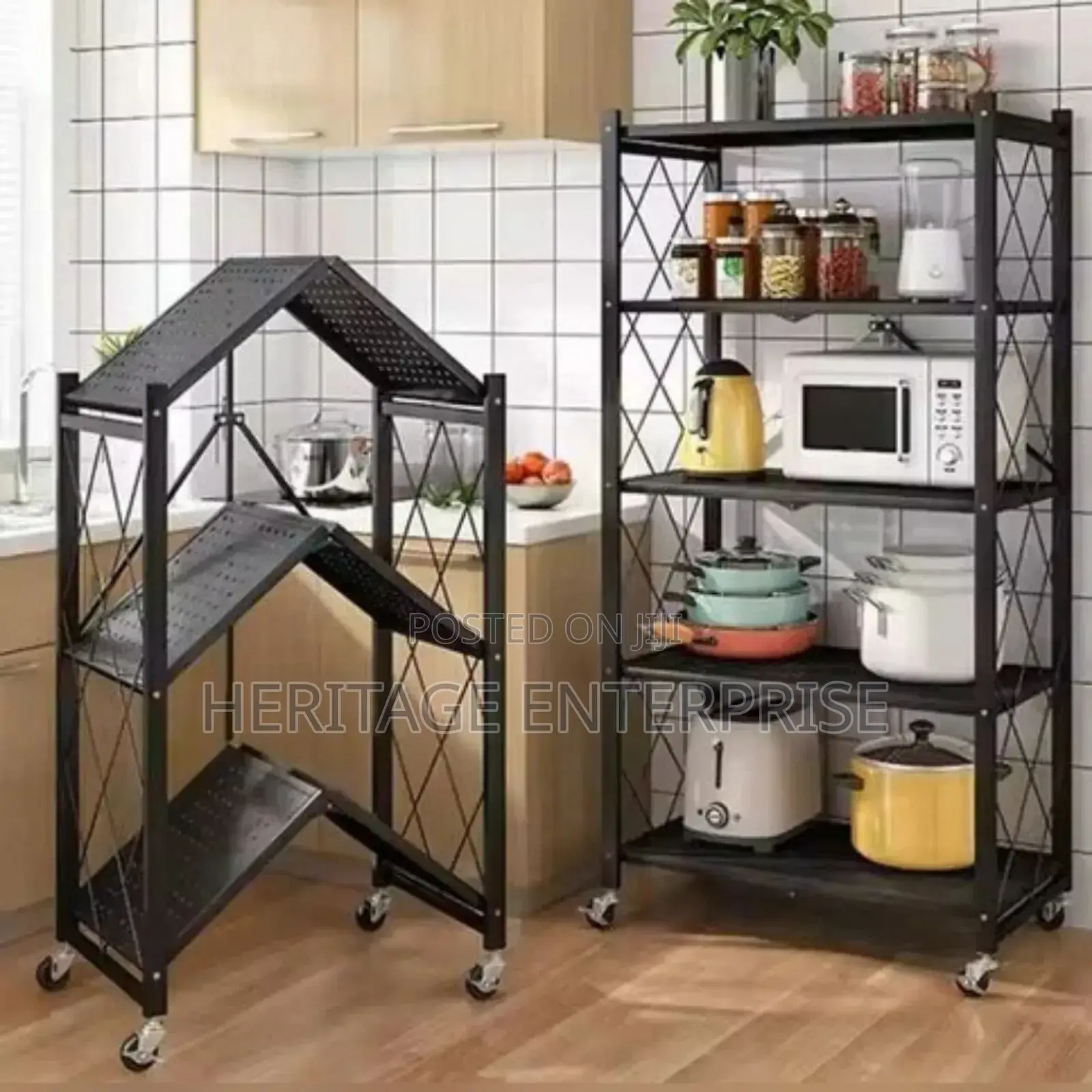 Kitchen Rack ,Stainless Steel Foldable Kitchen Storage Rack