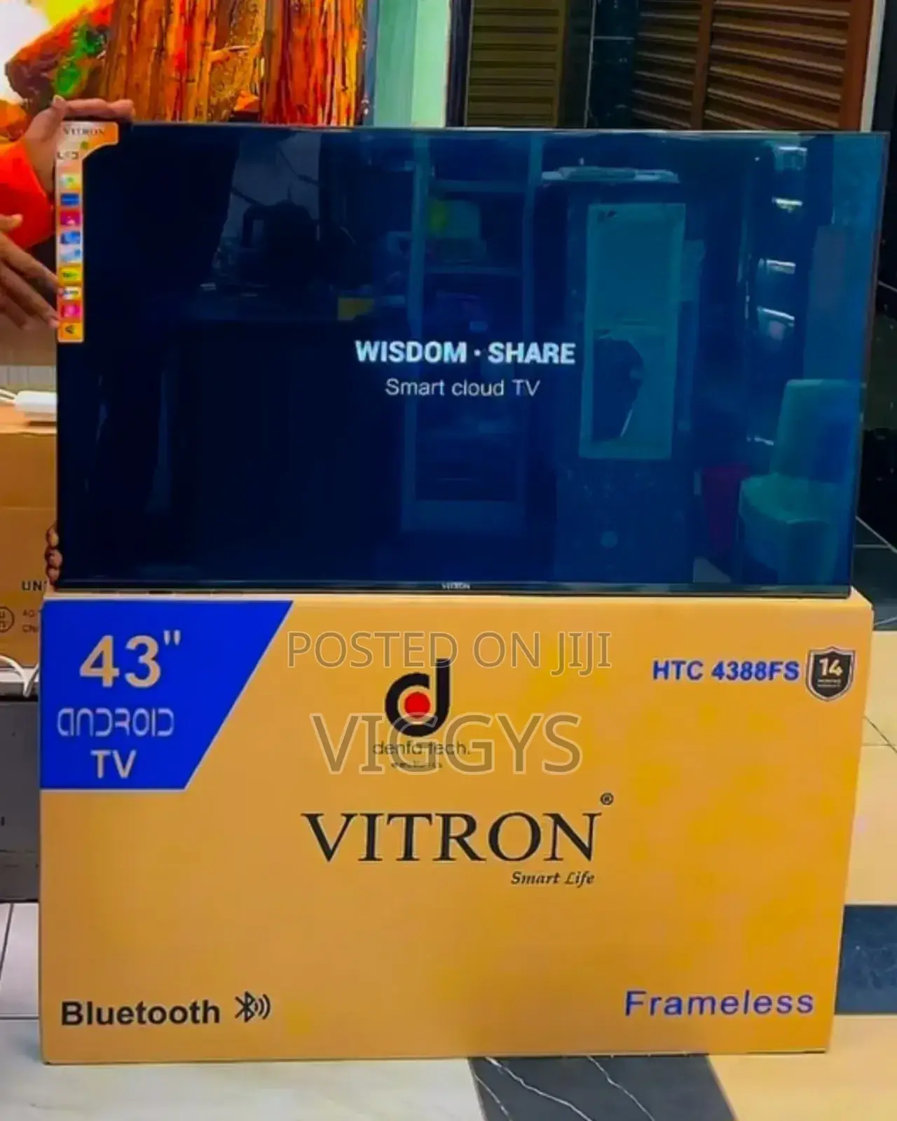 Vitron 43 Incches Smart Android Frameless Tv. %%.