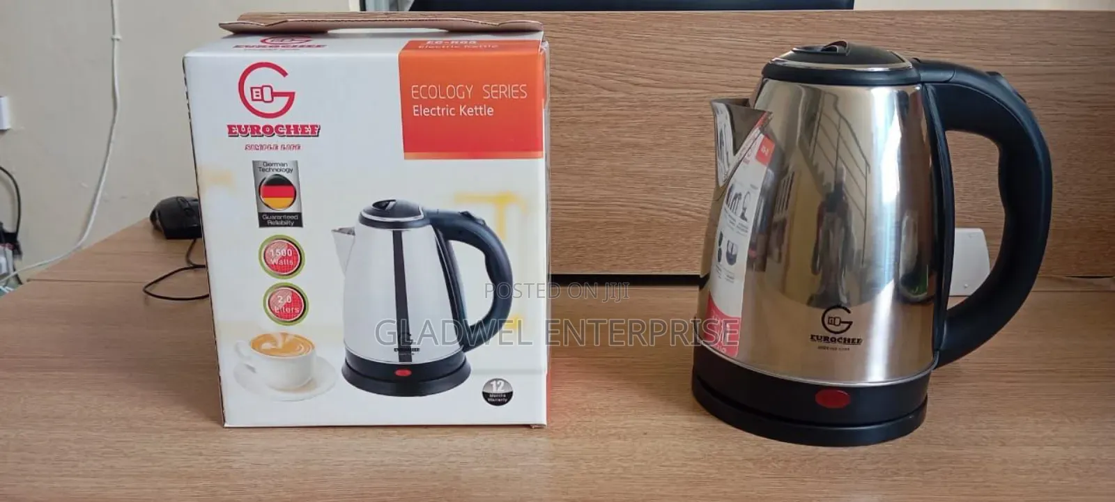 Eurochef 2lts Silver Kettle