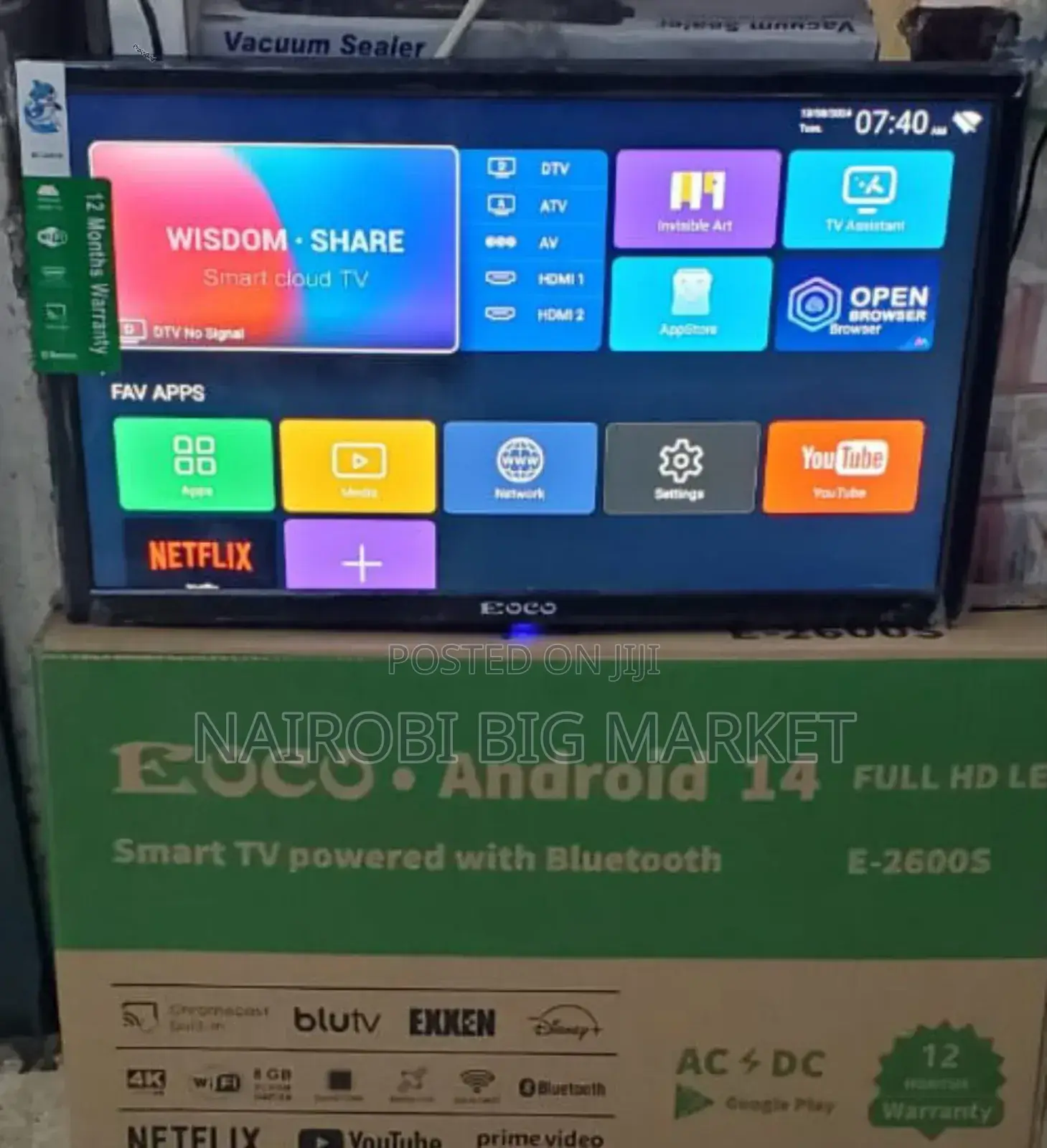 26 Inches Ac/Dc Ecco Smart Android Digital Tv With Bluetooth