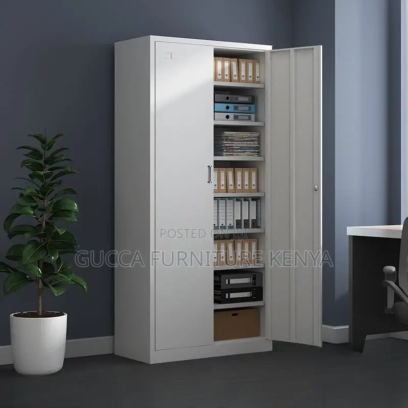 Office Cabinets: Chalk Iron Office Storage Unit With 2-Door
