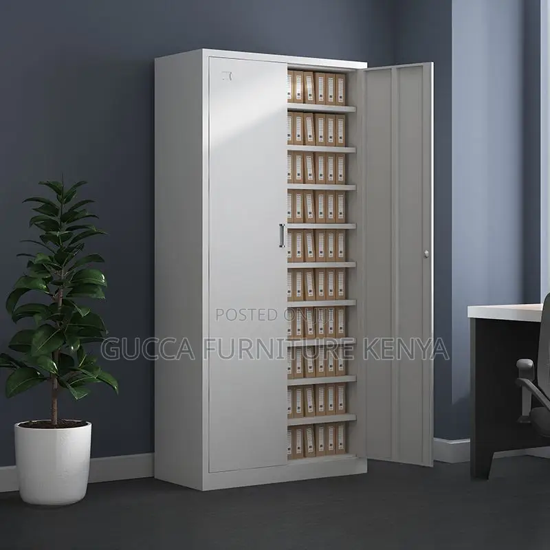 Office Cabinets: Chalk Iron Office Storage Unit With 2-Door