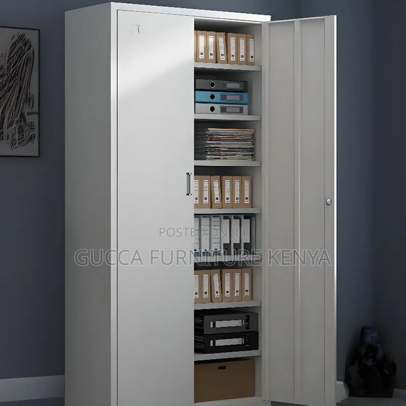 Office Cabinets: Chalk Iron Office Storage Unit With 2-Door