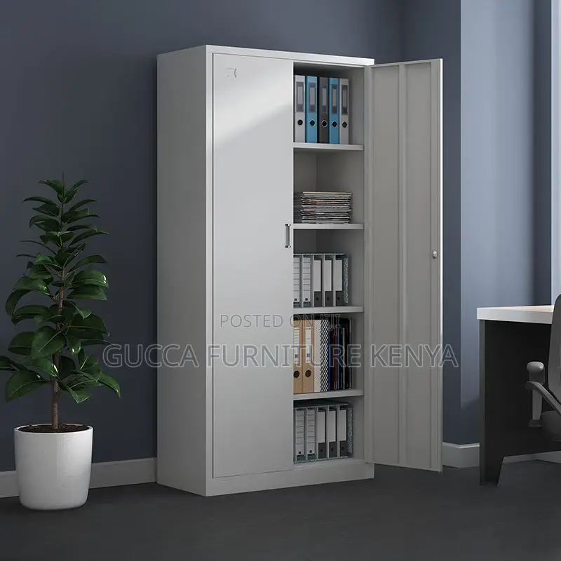 Office Cabinets: Chalk Iron Office Storage Unit With 2-Door