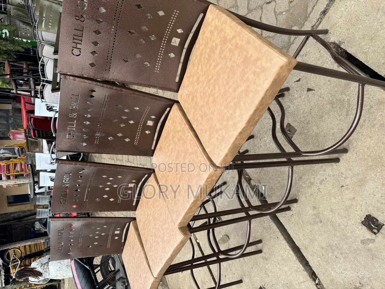 Copper Coated Restaurant And Bar Chairs With Names