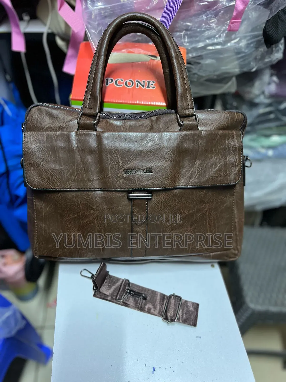 Dark Brown Leather -Laptop/Shoulder Bags at 1800