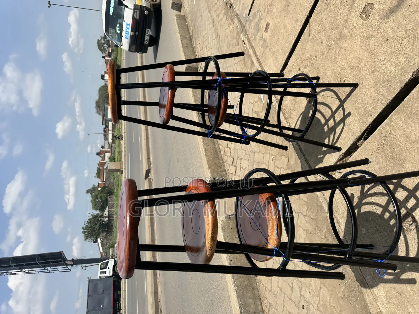 Wooden Round Mahogany Stools