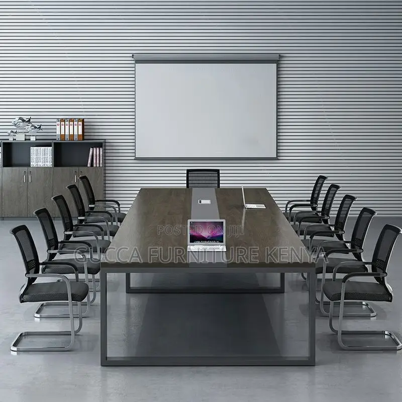 Boardroom Tables:2400mm Meeting Table With Black Sled Base