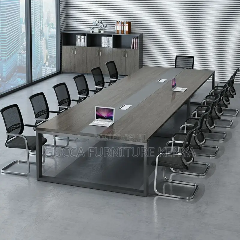 Boardroom Tables:2400mm Meeting Table With Black Sled Base