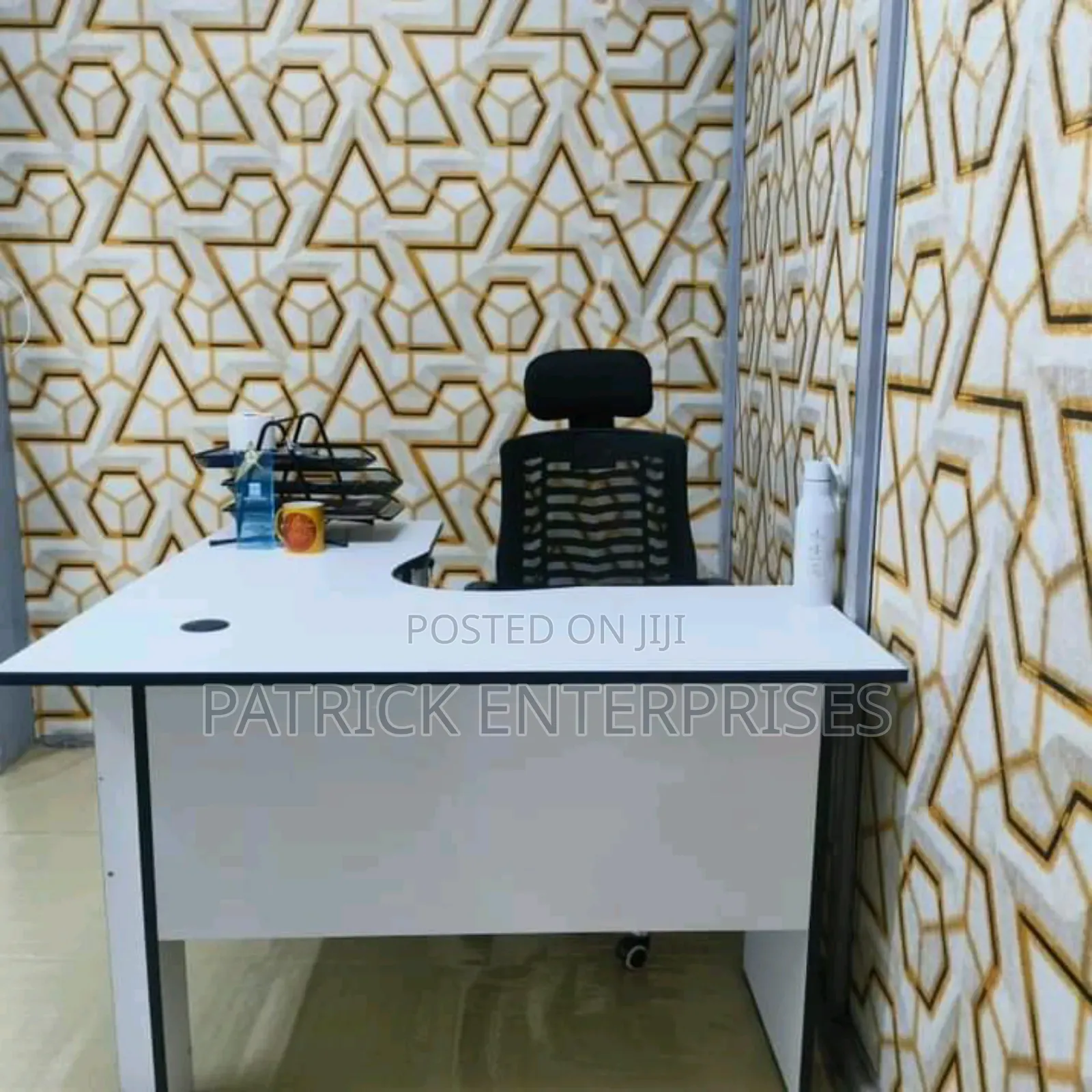 Modern Office/Home Study Lshaped Desk Plus Headrest Chair