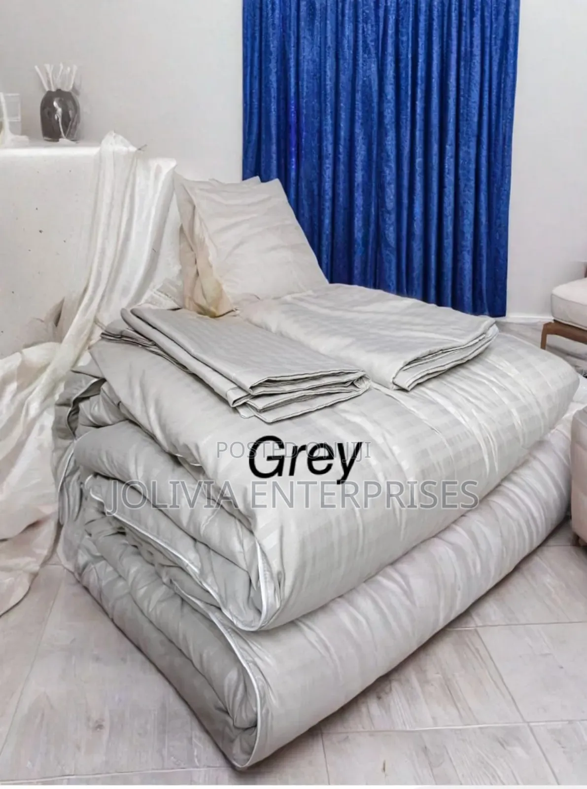 Stripes Duvet Set - Light Gray