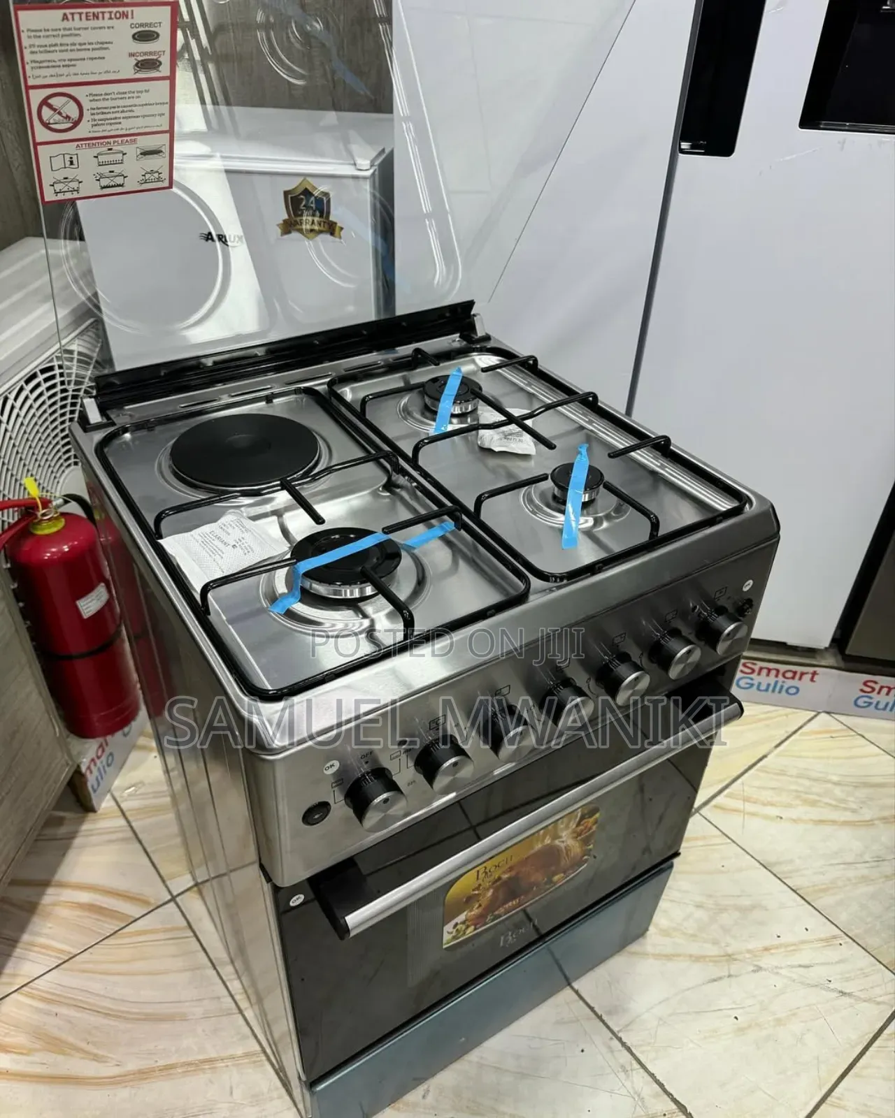 Roch 60 by 60 Cooker 3 Gas + 1 Hotplate and Electric Oven