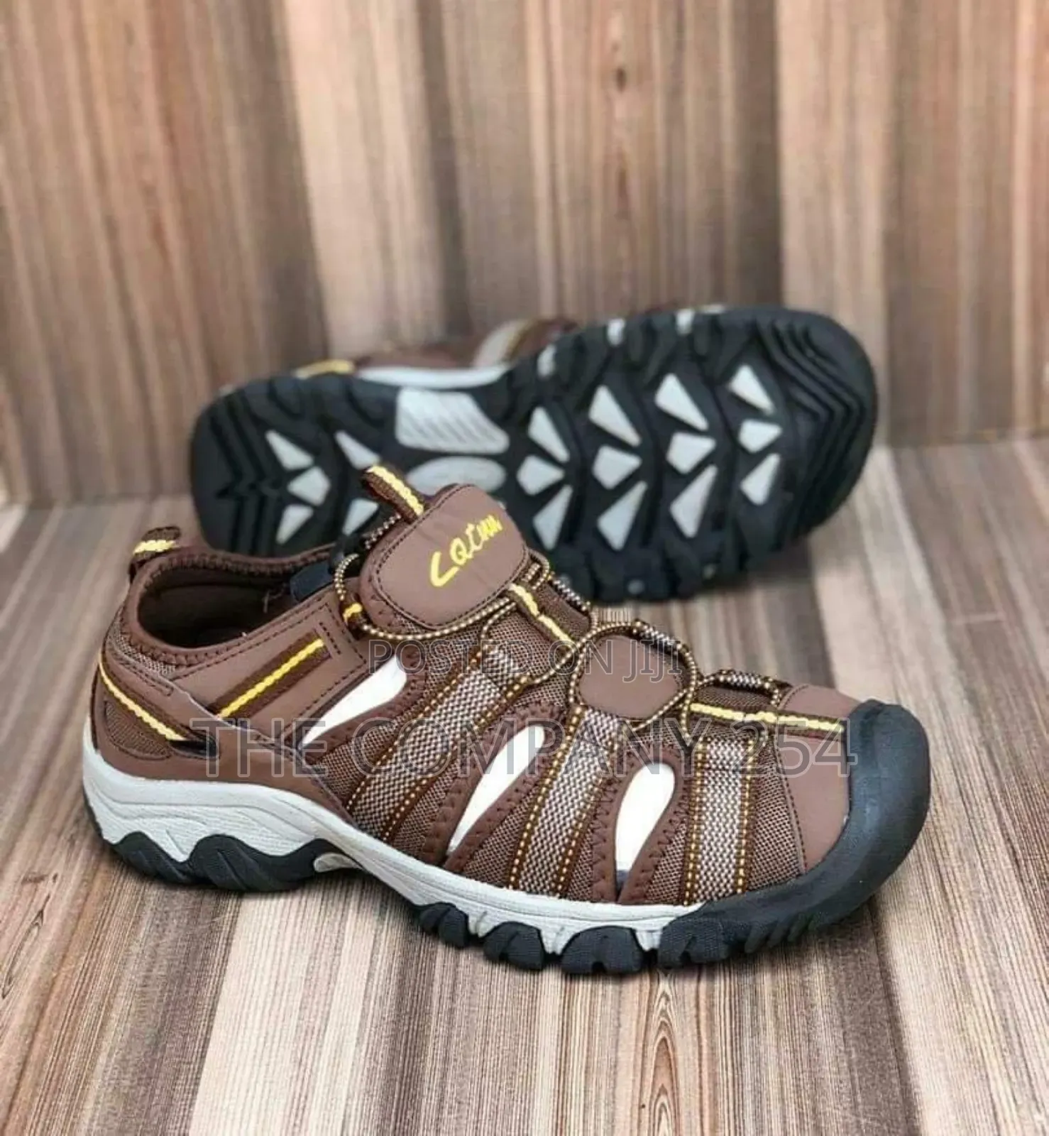 Quality Leather Men Closed Rubber Sole Open Shoes