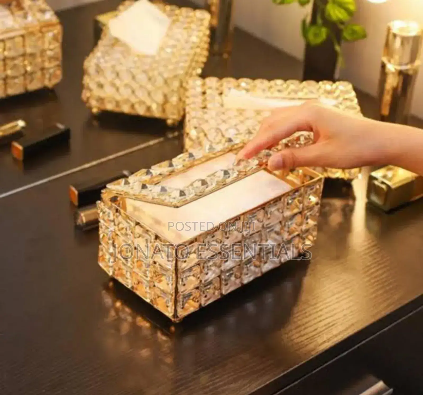 Nordic Crystal Tissue Box, Serviette Holder