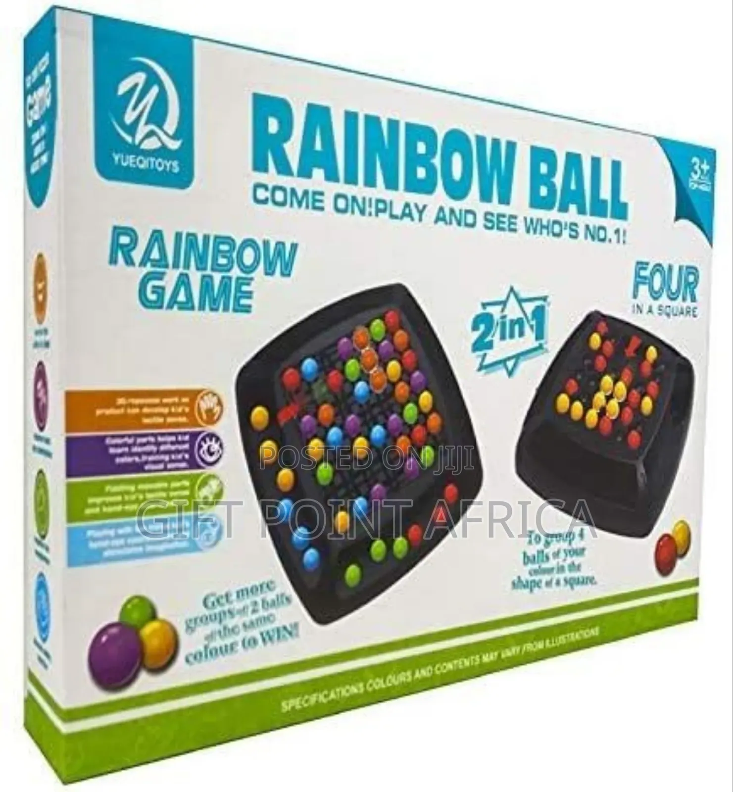Colorful 2 In 1 Rainbow Ball Game For Kids
