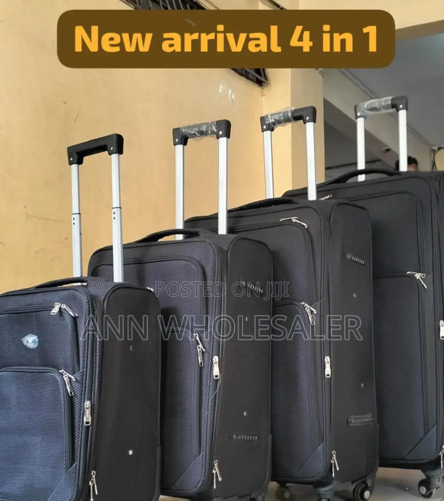 Black 4 in 1 Travel Suitcase