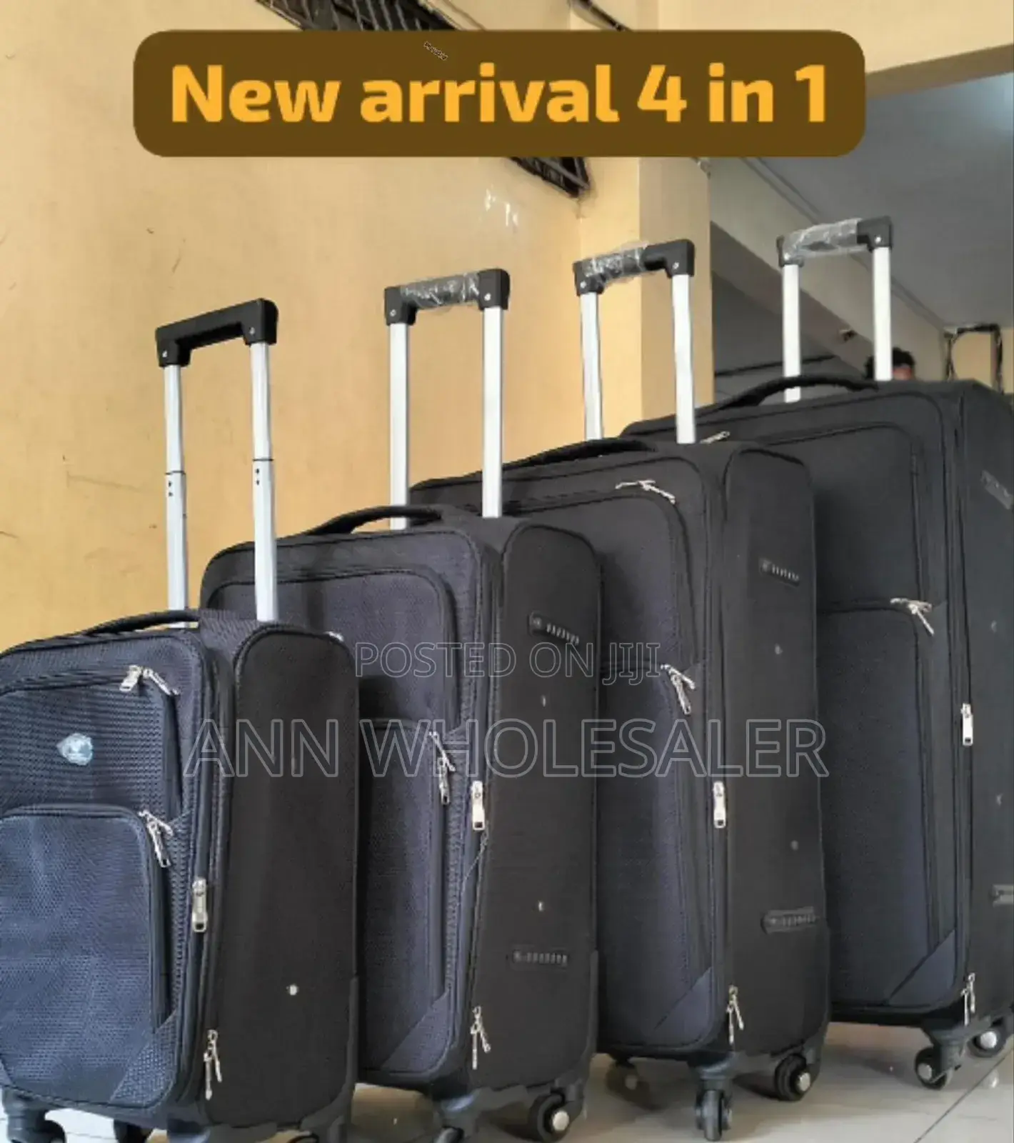 Black 4 in 1 Travel Suitcase