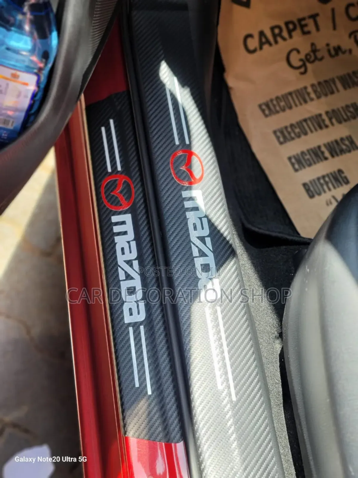 Mazda Carbo Finish Style Door Anti Scratch Sticker