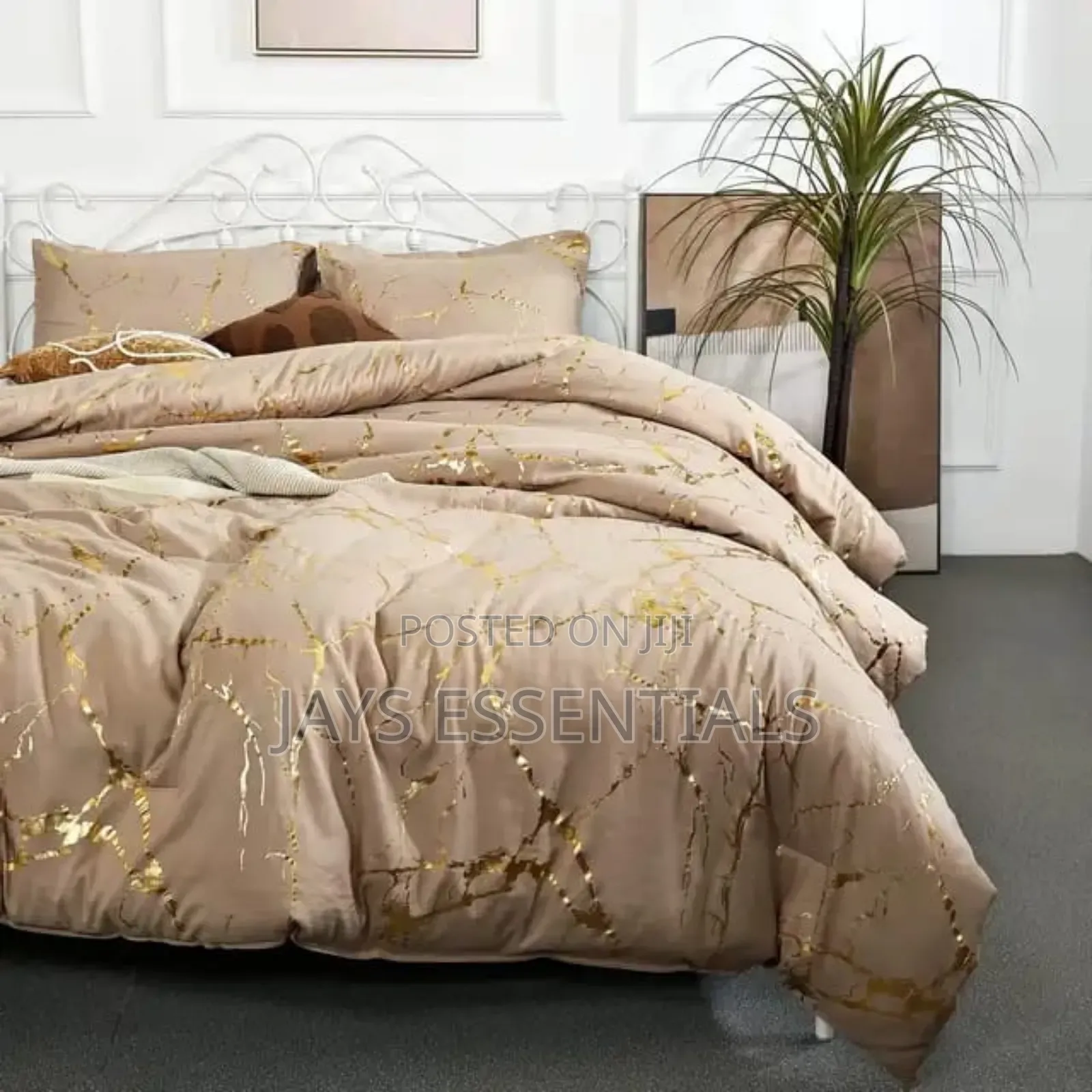 Luxury Gold Marble Texture Foil Style Duvet Cover Set