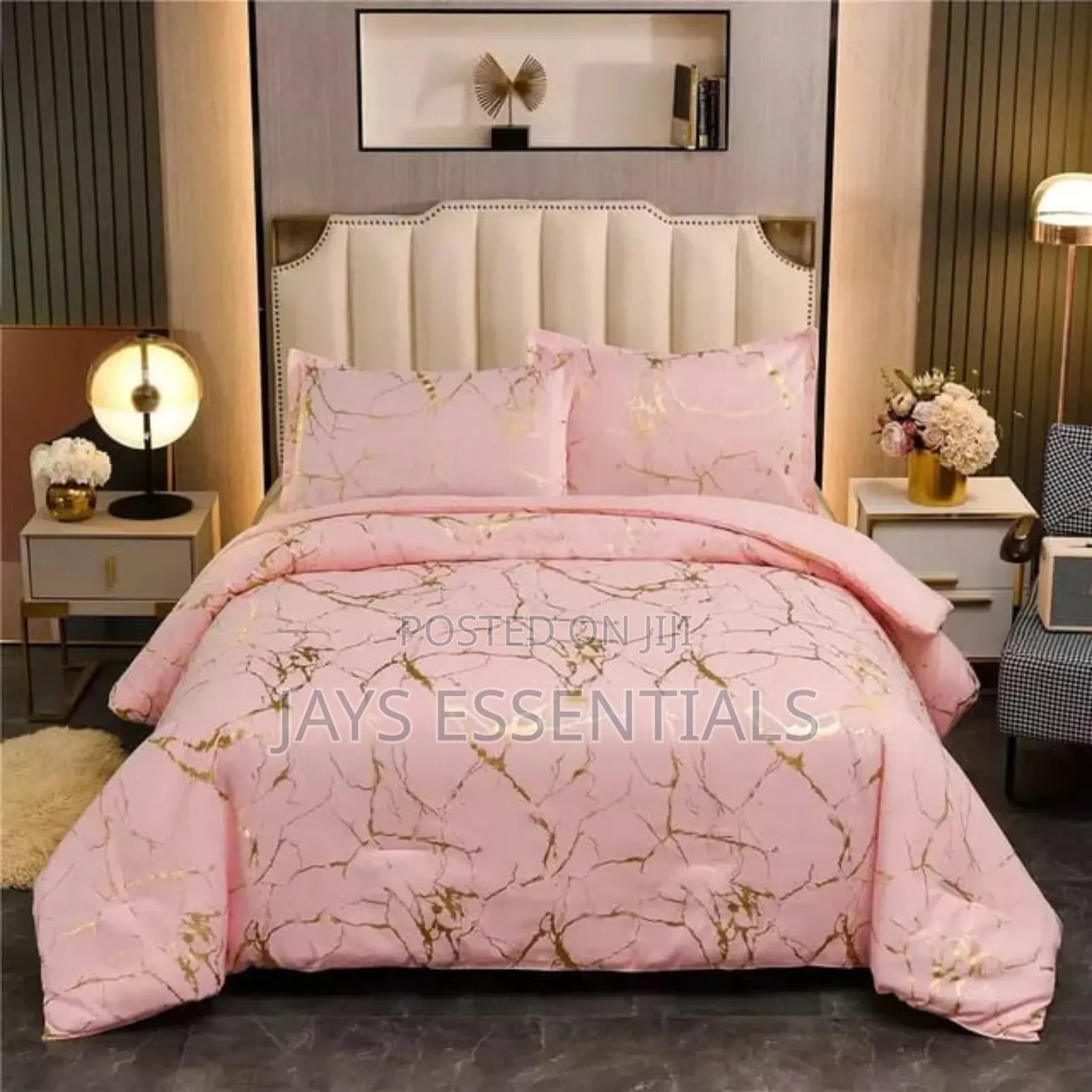 Luxury Gold Marble Texture Foil Style Duvet Cover Set