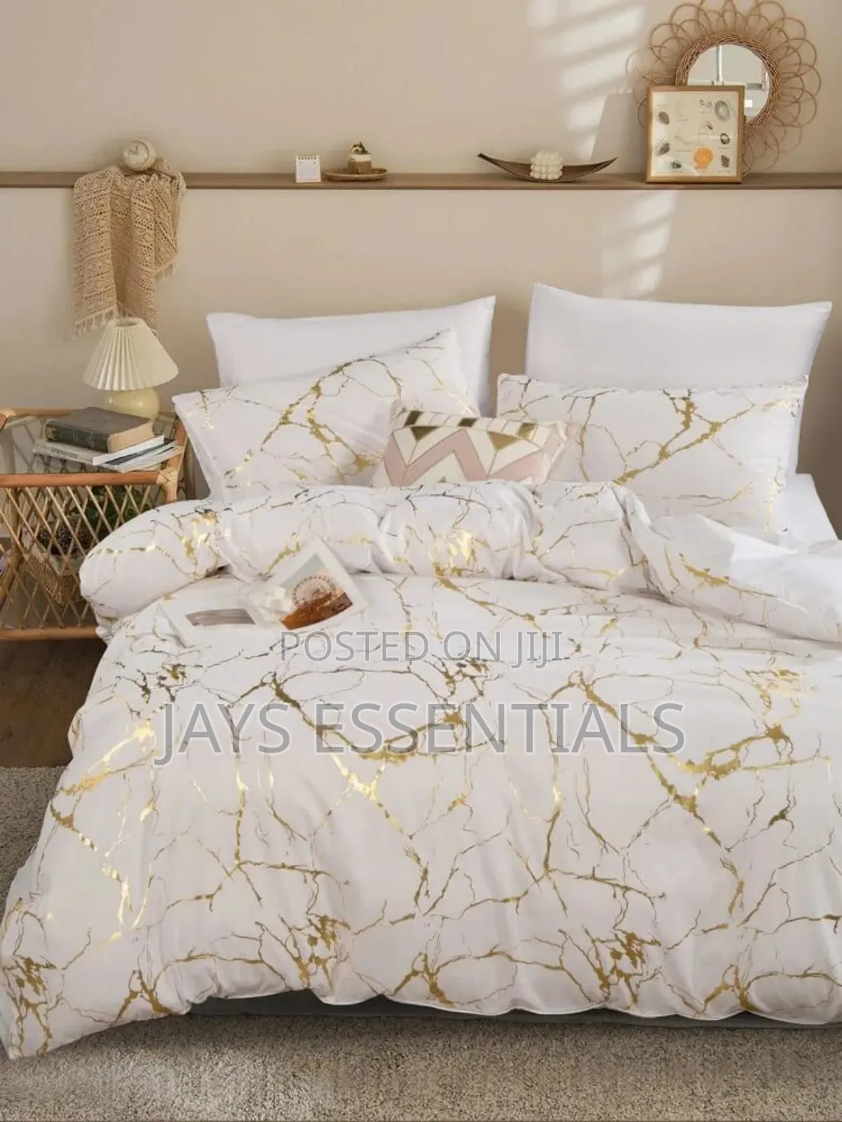 Luxury Gold Marble Texture Foil Style Duvet Cover Set