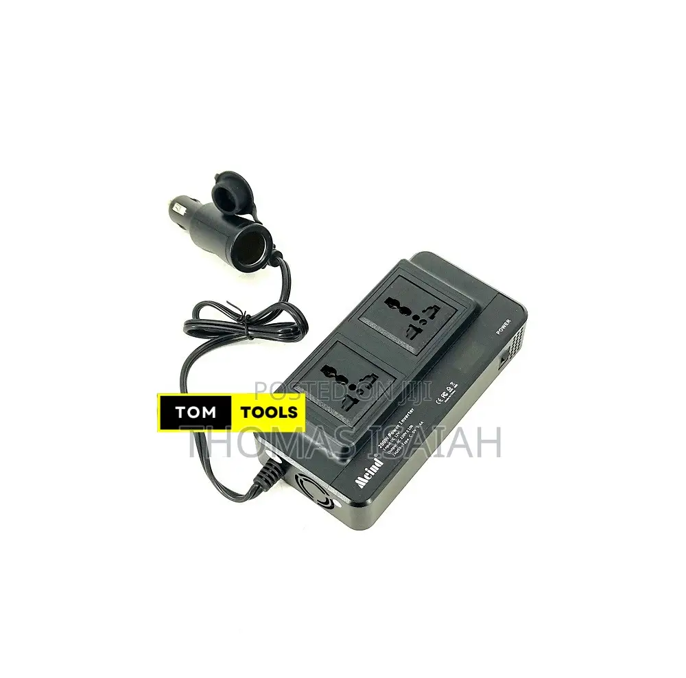 200w Car Power Inverter With 2 Ac Outlets, 3 Usb + Qc3.0