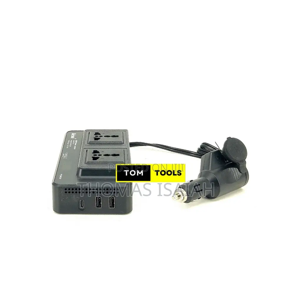 200w Car Power Inverter With 2 Ac Outlets, 3 Usb + Qc3.0